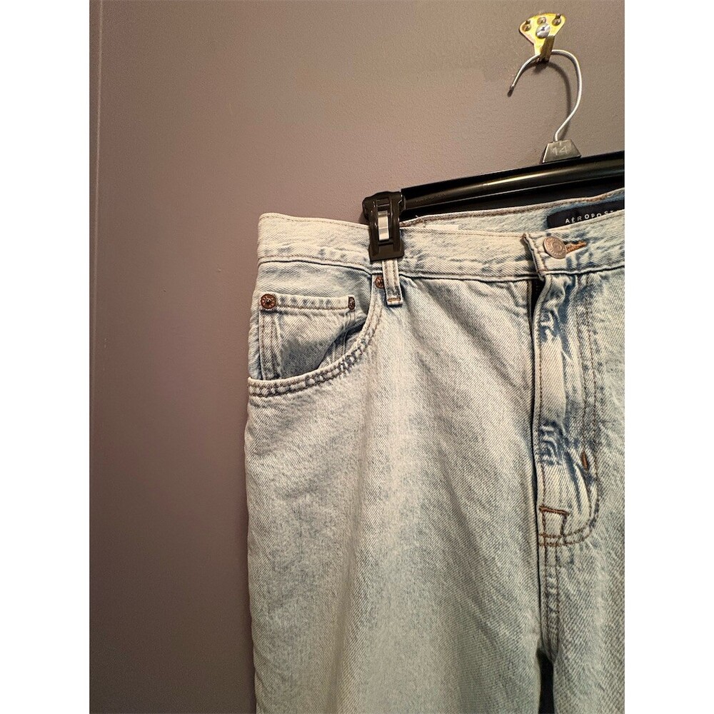 Aeropostale Jeans Womens Size 16 Light Blue Acid Wash High Rise Straight - Picture 2 of 9